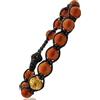 Samsara Bracciale Shamballa Artigianale con Pietre Naturali - Bracciale Regolabile con Filo in Cotone Cerato Nero e Diaspro Rosso, Accessorio Uomo Donna dallo Stile Essenziale