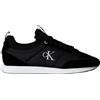 Calvin Klein Calzini da Uomo retrò Runner Laceup Mix Mat Ym0Ym01414 Low Top, Nero (Nero/Bianco Brillante), 10
