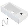 MAGIC SELECT Lavabo in Ceramica, Lavabo da Appoggio Bianco, Lavabo Sospeso Bagno Antimacchia, Facile da Pulire con Attacchi Standard. Ideale per Cucina o Bagno. (50x24,5x12,5 CM)
