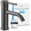 Bächlein Susara Rubinetto da bagno con bocca curva, design miscelatore monocomando con cartuccia in ceramica duratura e kit di montaggio, antracite