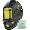YESWELDER Maschera Saldatura 10x9cm Grande Schermo, Blocco Luce Blu | Casco per saldatura autoscurante True Color, 4 sensori, ombra DIN 4/5-9/9-13, per TIG, MIG, MMA, taglio, smerigliatura
