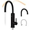 HOGART Rubinetto elettrico con scaldabagno 230 V per cucina, giardino, bagno, roulotte, campeggio, 2 accessori, Smart Heater, rubinetto con scaldabagno istantaneo, rubinetto, boiler