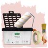 PECTRO Pittura Mano Unica 4L (6,3kg) Set con rullo, pennello, griglia e nastro in carta - Pittura per Interni Lavabile per Pareti e Soffitti - Monomano per Camere e Soggiorni