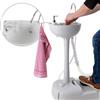 Stagecaptain PSW-17 Quixie lavandino portatile 17L per festival e campeggio, pompa a pedale, dispenser sapone liquido e porta asciugamani, colore grigio chiaro.