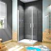 AICAit 185 cm Box doccia Angolare Doppia Porta Battente Vetro Temperato 5 mm Trasparente Profilo in Alluminio Processo di Elettroforesi 90x90 cm
