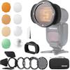 NEEWER Anello Adattatore Silicone per Flash a Testa Quadrata con Kit Accessori Magnetici Gel Colorati per Flash Rotonda per Speedlite a Testa Quadrata Z880 Z760 NW760 NW700 NW620 NW635II TT560, CRM3