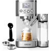 CAFELFFE® Macchina per caffè espresso 6 in 1, con serbatoio del latte, macchina automatica per cappuccino con autopulizia e 3 opzioni di temperatura, acciaio inox 1,3 l