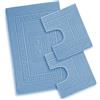 EmporioHome Tappeto 3 Pezzi Bagno Rettangolare in Cotone Scendi Doccia Alta QualitA' Made in Italy (azzurro)