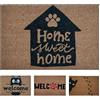 KOKO DOORMATS Zerbino Ingresso casa - Tappeto divertenti in fibra di cocco e base antiscivolo da PVC, da esterno e interno con misure 40x60cm (Home Sweet Home)