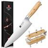 XINZUO Acciaio Inossidabile 21cm Coltello da Cuoco-Professionale Forgiato a Mano Affilati Coltello da Chef Acciaio Inossidabile Tedesco 1.4116-Manico in Legno d'Ulivo-Per il Ristorante della Cucina