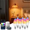 Aigostar Lampadina Alexa E14 SL2 WiFi Lampadine Smart LED 6.5W 555LM, Lampadina Intelligente RGBCCT Dimmerabile, 2700K-6500K, Sincronizza con la musica, compatibile con Alexa/Google Home, 6 Unità