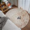 Ghouse Faux Tappetto di Pelle di Pecora Tappeto a Pelo Corto Lavabile Fluffy Uni Effetto Pelliccia Antiscivolo Facile da Pulire, Dimensione: Tondo 150 cm, Colore: Beige