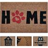 KOKO DOORMATS Zerbino Ingresso casa - Tappeto divertenti in fibra di cocco e base antiscivolo da PVC, da esterno e interno con misure 40x60cm (Welcome)