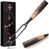 XINZUO 31,5cm Forchettoni da Carne -430 Acciaio Inossidabile Forchetta per Barbecue- Strumento da Cucina Professionale per Barbecue -Manico Ergonomico in Rovere Bianco-con Confezione Regalo