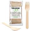 bioexxe 600pz Forchette Biodegradabili, Posate Usa e Getta, No plastica, Compostabili in Legno