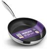 Morleos Padella in ceramica, Ø 24 cm, completamente rivestita, 5 strati, 3 mm, 1 kg, per induzione, antiaderente e omelette, senza PFAS e PTFE