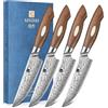 XINZUO 4 Pezzi Set di Coltelli da Bistecca, 67 Strati Acciaio Damasco 13.1cm Coltello da Tavola, Acciaio AUS-10 Giapponese 4 Pezzi Set di Coltelli da Carne Cucina -Manico in Legno di Noce Nero