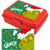 United Labels The Grinch - Contenitore per il pranzo, con divisorio, colore: Rosso