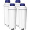 AQUA CREST Filtro Acqua, Ricambio per Filtro De'Longhi® DLSC002, 4 Pezzi | Ricambio per Filtro Acqua De'Longhi® DLSC002, ECAM, Eletta, Dinamica, Magnifica, ETAM Autentica, Certificato TÜV SÜD, 6 Pezzi
