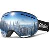 GlaRid maschere da sci, maschere da snowboard per portatori di occhiali, uomini e donne, maschere da sci OTG senza montatura, maschere da neve antiappannamento con protezione UV400 al 100%, Nero