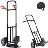 VEVOR Carrello a Mano Capacità di Carico di 272,1 kg Carrello a Mano per Carichi Pesanti con Ruote, Maniglia Telescopica e Cinghia di Ancoraggio per Traslochi di Casa, Ufficio, Magazzino