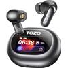 TOZO NC20 Pro Cuffie Bluetooth 5.4, ANC Ibrido, Audio Hi-Res LDAC, Traduzione Vocale IA in Tempo Reale, Note Riunione Automatiche, 6Mics ENC, IPX8, Ricarica Wireless, Ideali per Lavoro e Viaggi Nero