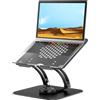 tounee Supporto Laptop Regolabile Girevole, 360° Supporto PC Portatile Brevettato Pieghevole per Lavoro Collaborativo, Laptop Stand Compatibile con MacBook Pro/Air, Notebook 10-17 -Nero