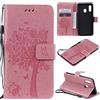 Fatcatparadise Cover per Samsung Galaxy A20E/A10E, Custodia Samsung A20E/A10E, Custodia Portafoglio a Libro in Pelle Flip Cover e TPU Silicone con Funzione Supporto Chiusura Magnetica (Rosa)
