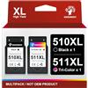GREENSKY 510XL 511XL compatibile con cartucce Canon 510 e 511, PG-510XL CL-511XL Sostituzione per Canon MP280 per Canon Pixma iP2702 MP230 MP240 MP250 MX320 MX410