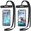 WONSAR [2 Pezzi Custodia Impermeabile Smartphone IPX8, Sacchetto Subacqueo per iPhone 14/13/12/11 Pro Max XR XS X, Galaxy A22/A52/A12, Xiaomi, Huawei Fino a 7,8
