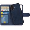 MyGadget Cover compatibile con iPhone 16 Plus - Custodia Libretto Magnetica - Portafoglio Flip Wallet Case - Porta Carte in Similpelle PU Removibile Viola