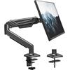 BONTEC Supporto Monitor da Scrivania 15-34 Pollici, Braccio Monitor a Gas Ergonomico Fino a 12 KG, Vesa 75x75 100x100, Inclinazione Rotazione Altezza Regolabile, Staffa Stabile con Gestione Cavi