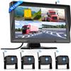 Hodozzy Telecamere Retromarcia Digitale Senza Fili, 4 Telecamere Kit 10,1 Pollici IPS Monitor Schermi Divisi con Registrazione Visione Notturna Telecamera Posteriore Auto Camion/Rimorchio/Camper
