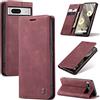 Azororo Cover per Google Pixel 7 5G, Premium PU Pelle Custodia, Magnetica Carta Fessura Portafoglio Case, Flip Cavalletto Custodia per Google Pixel 7 - Vino Rosso