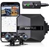 VANTRUE F1 4K+1080P Telecamera Moto Impermeabile IP67, 5GHz WiFi GPS Dash Cam Moto, Avvisi Vocali, 24H Rilevamento Collisione，Statistiche Chilometriche，WDR & HDR & APP, 300° Max 512G