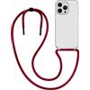 MyGadget Cover per iPhone 13 Pro Max - Custodia con Corda - Case con Cordino Trasparente Antiurto con Laccio | Tracolla - Practical Stylish - Bordeaux