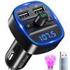 Beizkna Trasmettitore FM Bluetooth 5.3 per Auto Radio, Adattatore Bluetooth Auto con 2 Porte USB, Kit Vivavoce MP3 Audio Lettore Caricabatterie Auto Supporto BT, Scheda TF, Disco USB