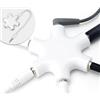 MyGadget Audio Sdoppiatore 5 Entrate - Adattatore Jack Aux 3,5 mm - Convertitore Splitter Universale Multiplo compatibile con Smartphone, Laptop, PC - Bianco