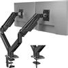 BONTEC Supporto Doppio Monitor da Scrivania, Braccio Monitor Doppio a Gas per 2 Schermi 15-34 Pollici Fino a 12 KG, Rotazione 360°, Inclinazione e Altezza Regolabile, Gestione Cavi, VESA 75x75 100x100