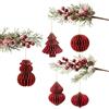 HAPPY DAYS Decorazioni per decorare l'albero di Natale, centrotavola, ghirlanda e corona per porta - Decorazione Natale 2025 per casa, ufficio - Set di 5 decorazioni: albero, palla di Natale, pupazzo di neve