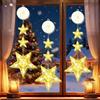 LGZIN Luci per finestra di Natale, 3 pezzi LED luci di Natale stella, tenda di luci con stella, luci a LED, per balcone, finestra, parete, vetrina