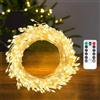 PCORES Luci Fatate Eleganti, 15M 500 LED Luci Pirotecniche Impermeabili con Filo d'Argento, Cluster Pirotecniche con Telecomando Timer e 8 Modalità, Bianco Caldo