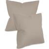 npluseins federe in tinta unita in confezione da 2 e dal design discreto 1154.1498, 40 x 40 cm, beige