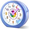 Ayybboo Sveglia Bambini Senza Ticchettio Con Snooze e Luce Notturna, Didattica a Batteria per Ragazzi e Ragazze, Analogica al Quarzo (Blu animale)