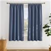 PONY DANCE Tende Moderne per Soggiorno 2 Pezzi Tende per Interni Oscuranti con Fettuccia Curtains Termiche Isolanti per Finestre 140x175 CM, Blu Foschia