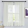 PONY DANCE Tende Corte per Interni con Fettuccia Tende Trasparenti per Salotto Filtraggio Luce Morbida Voile Decorazione Curtains 2 Pezzi L 140 x A 160 cm, Beige Chiaro