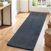 DEXI Passatoia Corridoio 60 x 180 cm, Zerbino Ingresso Assorbente, Tappetino Antiscivolo Lavabile in Lavatrice per Cane, Porta, Blu-Nero