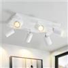 ZMH Plafoniera a LED bianca Plafoniera: Faretti GU10 a 6 fiamme Orientabili a 330° Plafoniera industriale Applique da parete moderna per soggiorno camera da letto cucina Senza lampadina