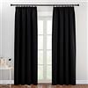 PONY DANCE Tende Oscuranti per Interni Curtains Coprente per Soggiorno Moderne Tenda Termica Isolante con Fettuccia per Camera da Letto 2 Pezzi 140x200 CM, Nero