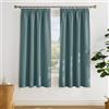PONY DANCE Tende Camera da Letto Moderna Tende Termiche Isolanti per Interni Curtains Oscuranti per Soggiorno Termica con Fettuccia per Casa 2 Pezzi 140x175 CM, Blu Artico